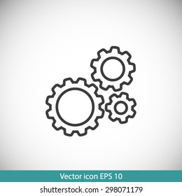 Icon of gears. Flat style. 