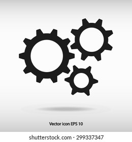 Icon of gears. Flat style. 