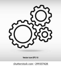Icon of gears. Flat style. 