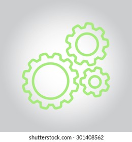 Icon of gears. Flat style. 