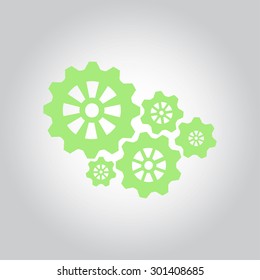 Icon of gears. Flat style. 