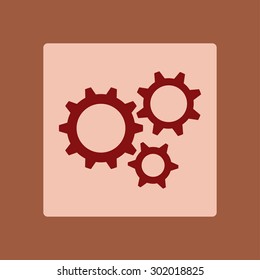 Icon of gears. Flat style. 