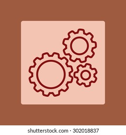 Icon of gears. Flat style. 