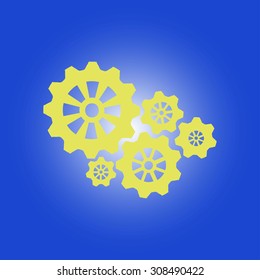 Icon of gears. Flat style. 