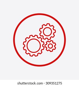 Icon of gears. Flat style. 