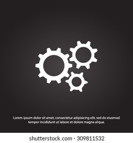 Icon of gears. Flat style. 