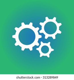 Icon of gears. Flat style. 