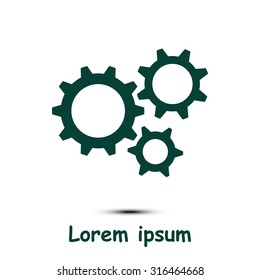 Icon of gears. Flat style. 