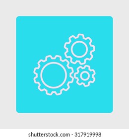 Icon of gears. Flat style. 