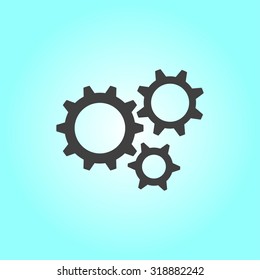 Icon of gears. Flat style. 