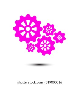 Icon of gears. Flat style. 