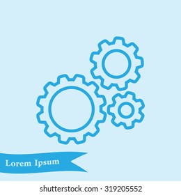 Icon of gears. Flat style. 