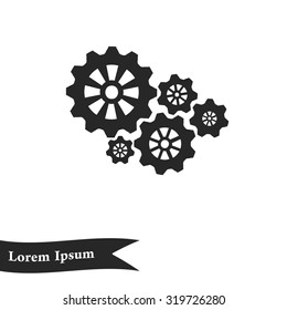 Icon of gears. Flat style. 