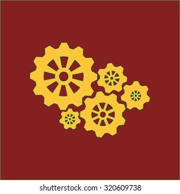 Icon of gears. Flat style. 