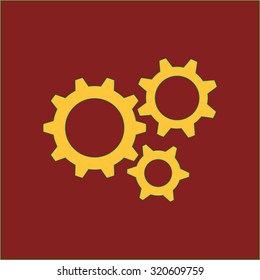 Icon of gears. Flat style. 