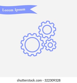 Icon of gears. Flat style. 