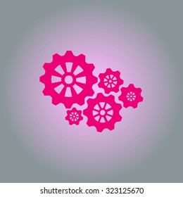 Icon of gears. Flat style. 