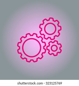 Icon of gears. Flat style. 