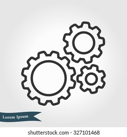 Icon of gears. Flat style. 