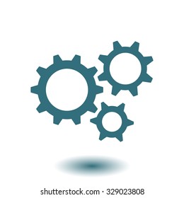 Icon of gears. Flat style. 