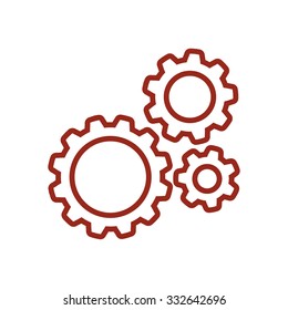 Icon of gears. Flat style. 