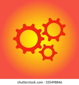 Icon of gears. Flat style. 