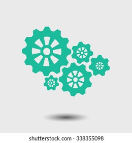 Icon of gears. Flat style. 
