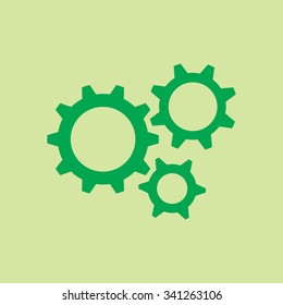 Icon of gears. Flat style. 