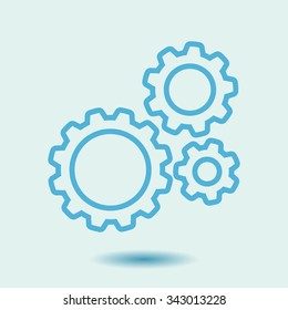 Icon of gears. Flat style. 