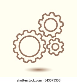 Icon of gears. Flat style. 