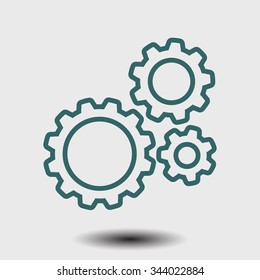 Icon of gears. Flat style. 