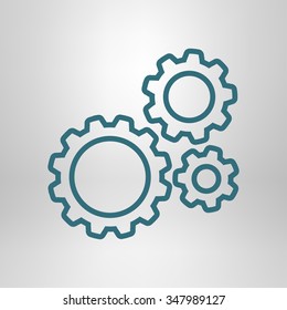 Icon of gears. Flat style. 