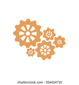 Icon of gears. Flat style. 