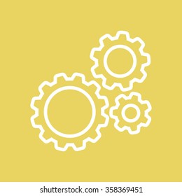 Icon of gears. Flat style. 