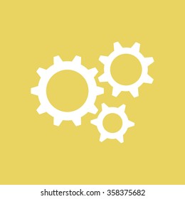 Icon of gears. Flat style. 