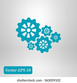 Icon of gears. Flat style. 