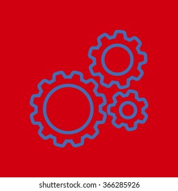 Icon of gears. Flat style. 