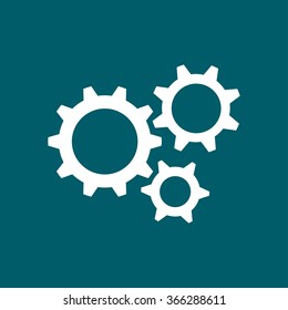 Icon of gears. Flat style. 