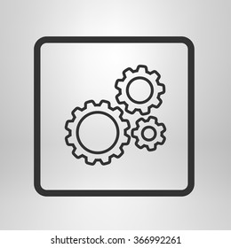 Icon of gears. Flat style. 