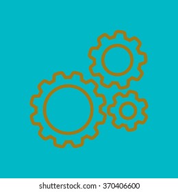 Icon of gears. Flat style. 