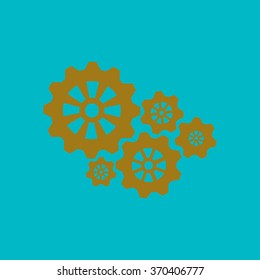 Icon of gears. Flat style. 