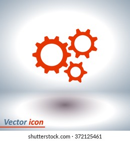 Icon of gears. Flat style. 