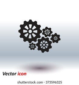 Icon of gears. Flat style. 