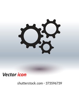 Icon of gears. Flat style. 