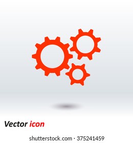 Icon of gears. Flat style. 