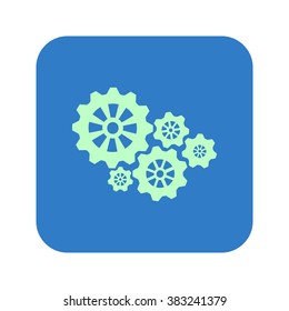Icon of gears. Flat style. 