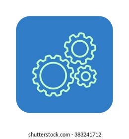 Icon of gears. Flat style. 