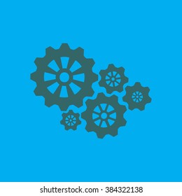 Icon of gears. Flat style. 