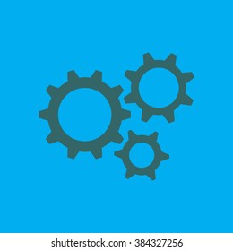 Icon of gears. Flat style. 
