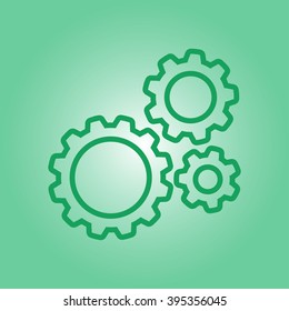 Icon of gears. Flat style. 